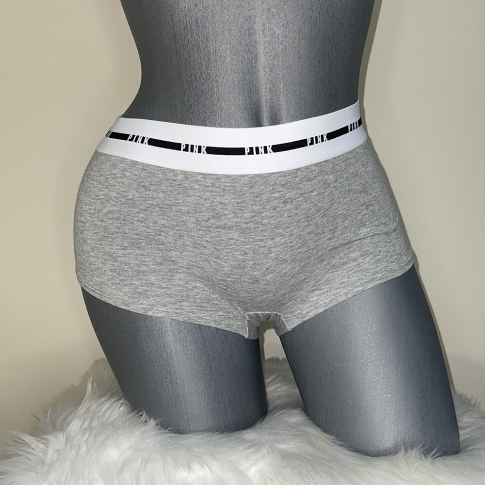 VICTORIAS SECRET PINK LOGO WAISTBAND BOYSHORT UNDERWEAR PANTY. NWT